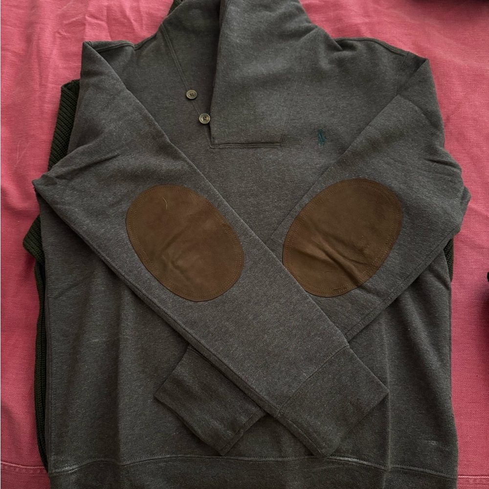 Men's Brown Sweater with Brown Elbow Patches